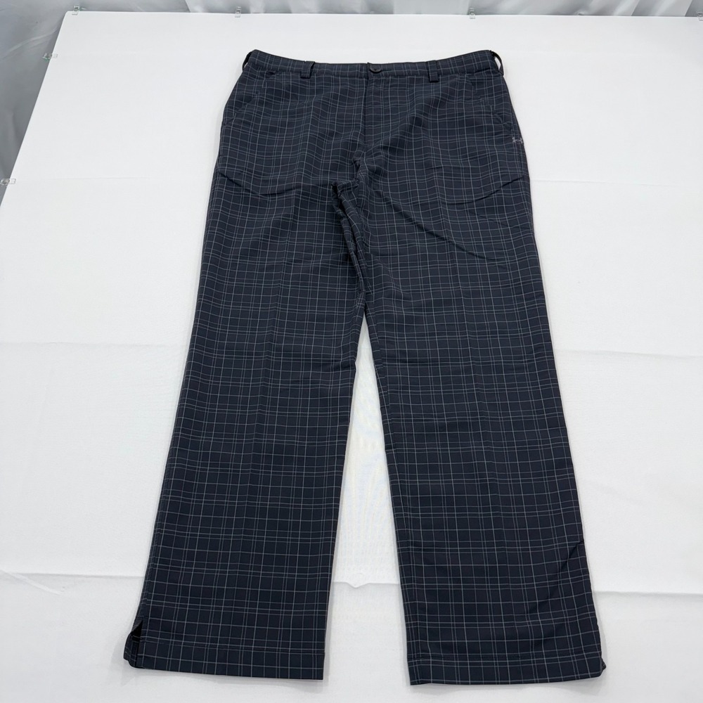 Under Armour Golf Tech Pants Plaid Mens 34x28 Performance Stretch Nylon Straight